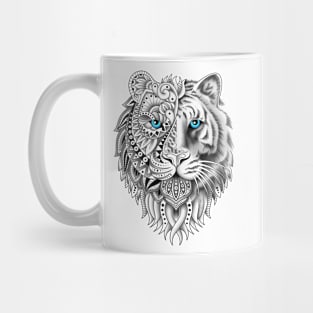 Geometric Tiger (White) Mug